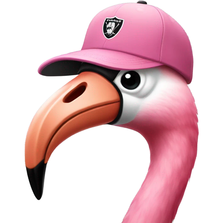 Flamingo wearing Raiders hat emoji