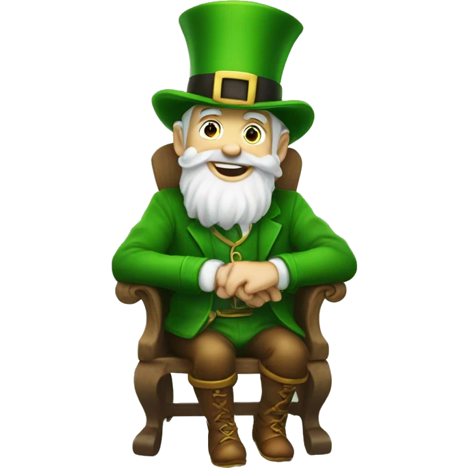 Leprechaun in Santa’s lap emoji