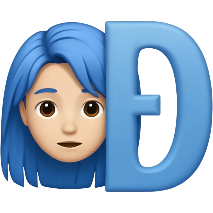 Letter o Blue With Hair With the letter H, which is greater, the same thing emoji
