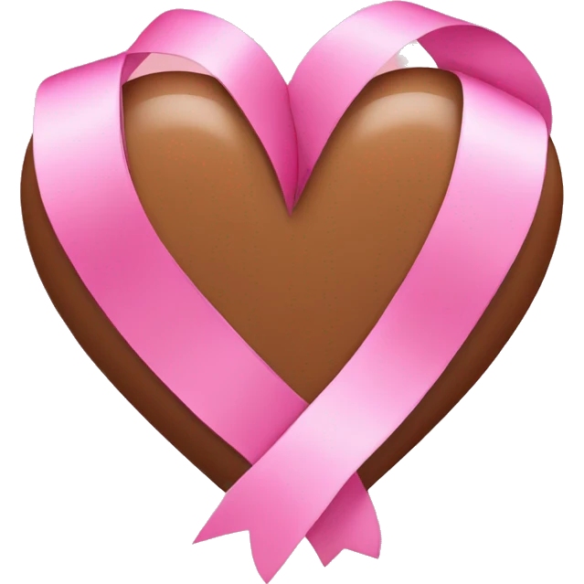 Brown heart with a pink ribbon emoji
