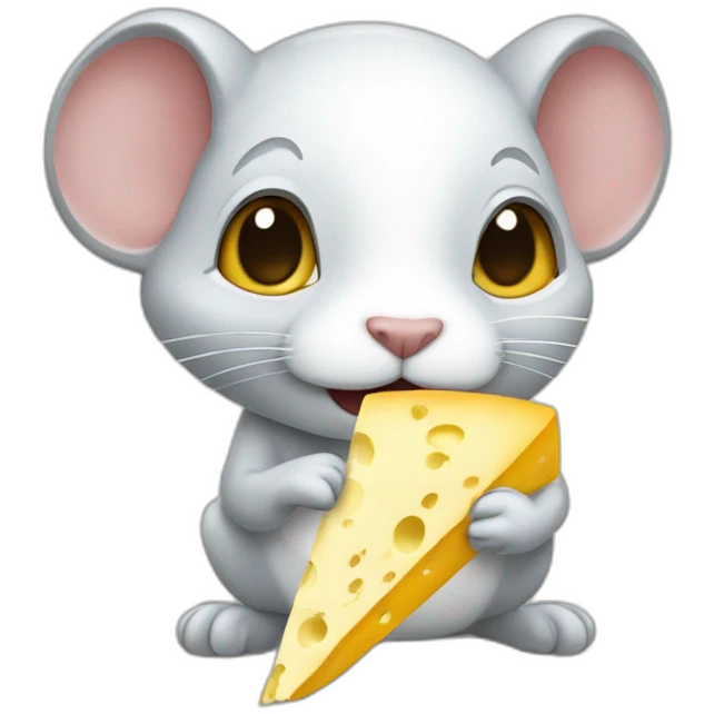 Souris qui mange un fromage emoji