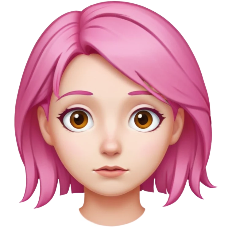 wondering face of a pink haired woman  emoji