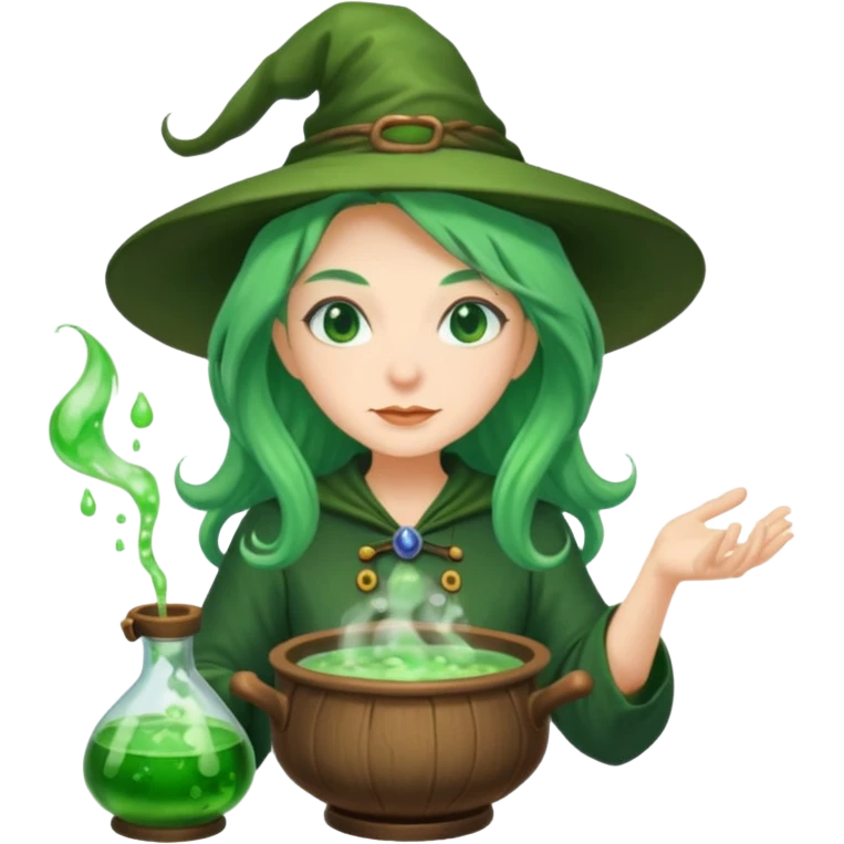 green witch cooking potion emoji
