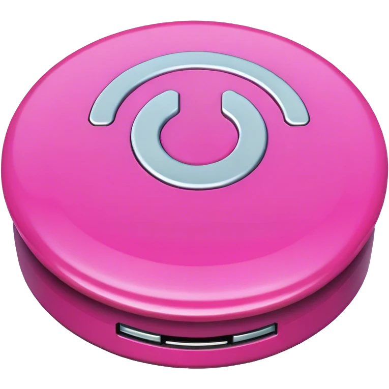 Pink round computer power button  emoji