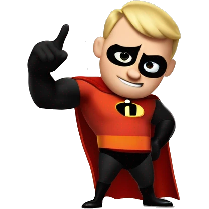 Mr incredible showing pointing a finger emoji