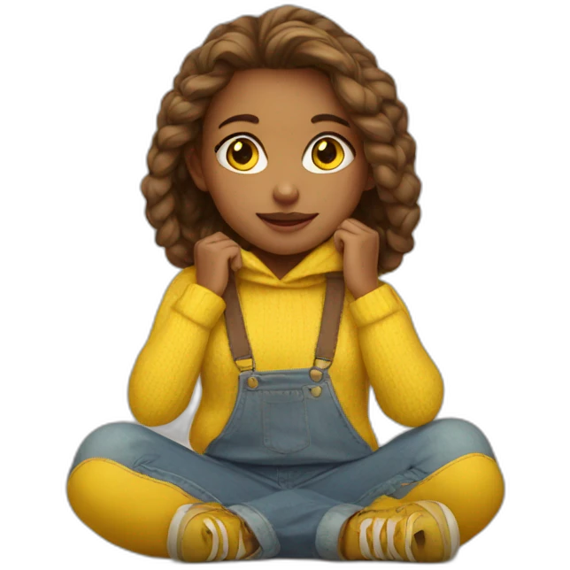 Girl in yellow sweater emoji
