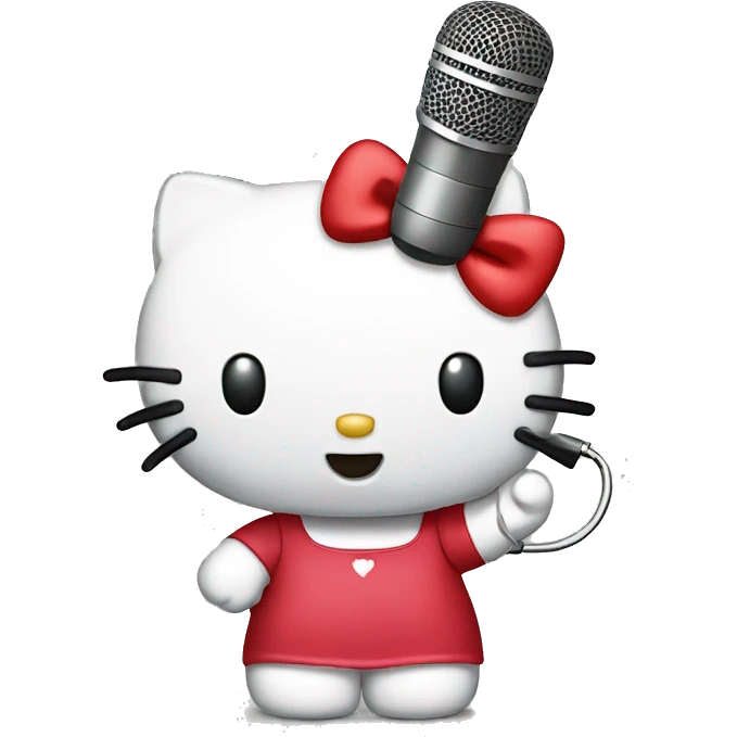 hello kitty with microphone emoji