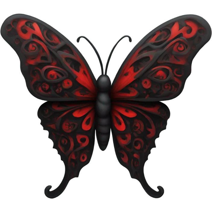 Goth butterfly red black emoji