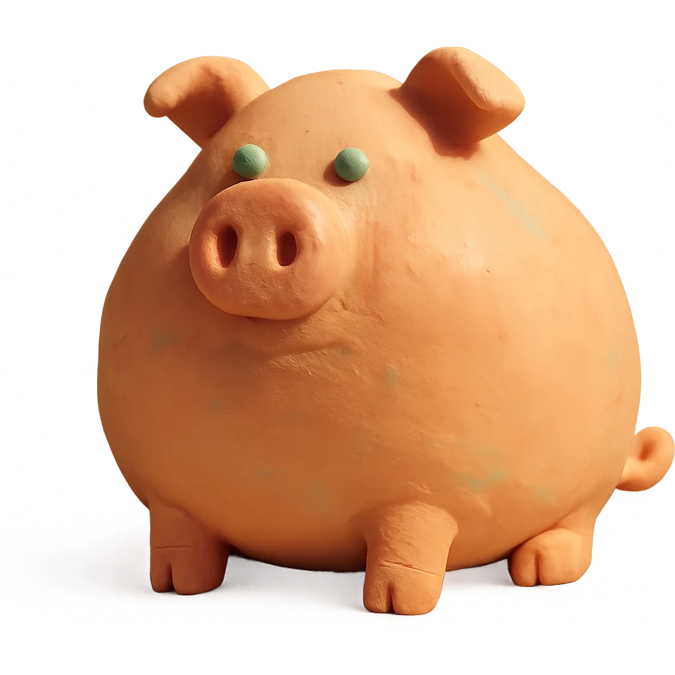 extremely fat pig, pastel colors emoji