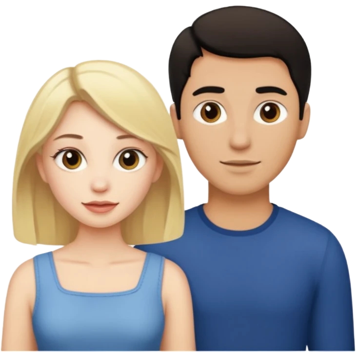 Blonde girl with dark headed man couple  emoji
