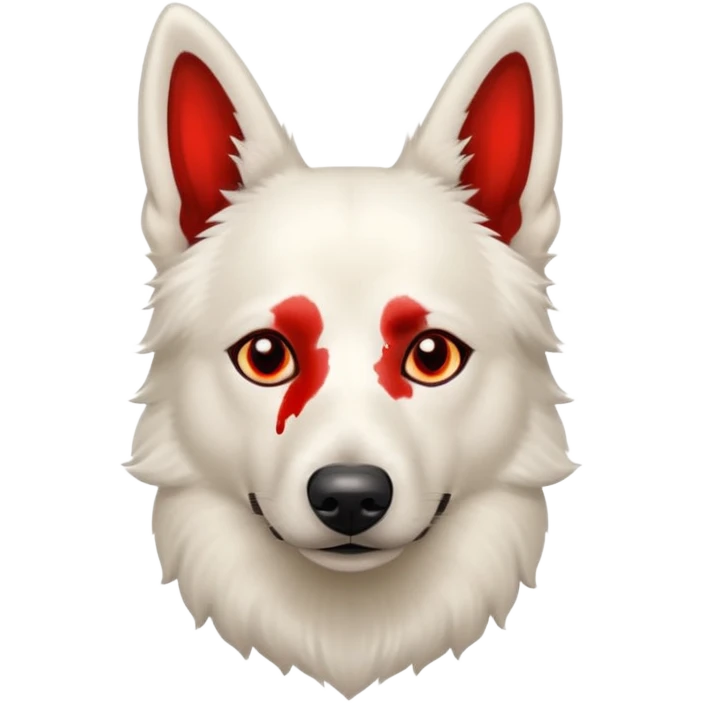 White belgian Shepard ist stoned with weed emoji
