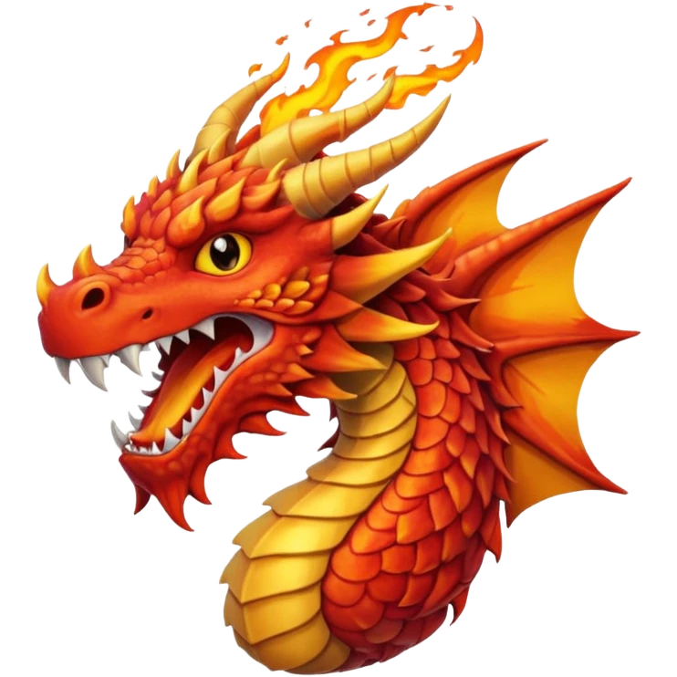 Red dragon with fire emoji
