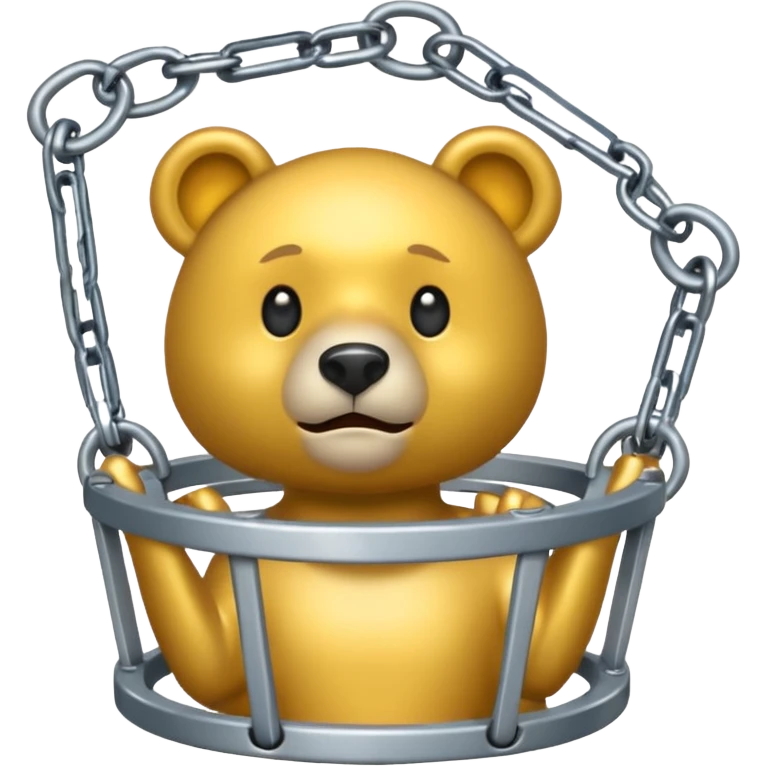 silver colored bear-trap emoji styled, emoji style emoji
