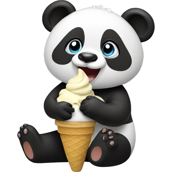 Panda eating ice cream emoji