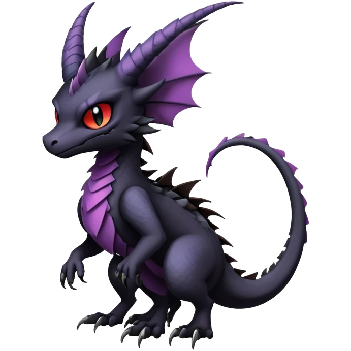 Gothic Badass Edgy Dark Mysterious Mystical Dragon-Beast-Trico-Noivern-Noibat-Fursona emoji