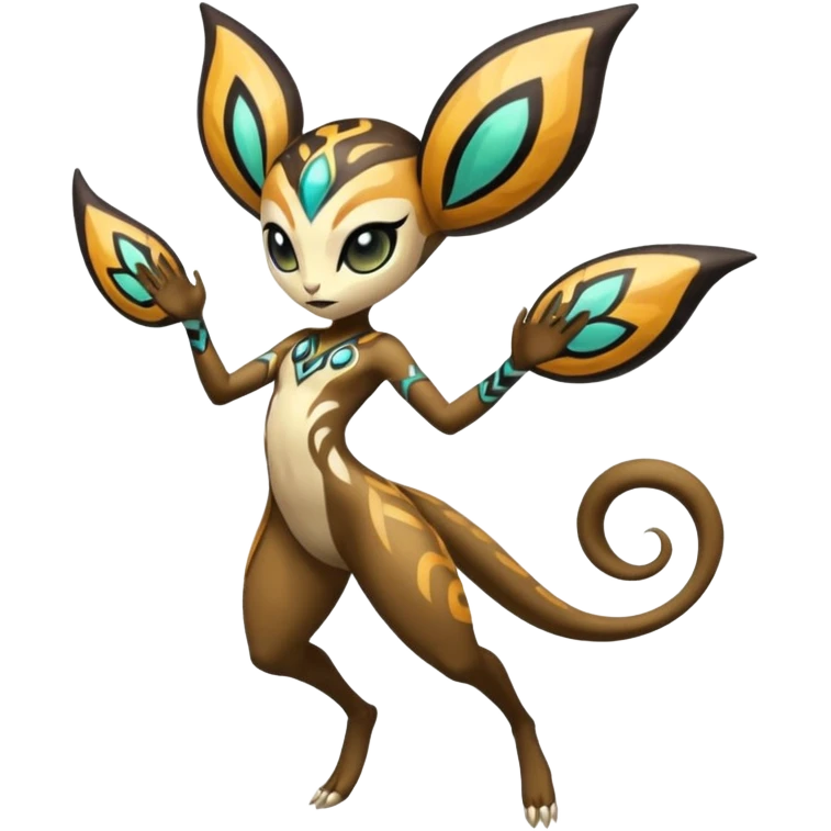 Ancient Tribal Exotic Colorful Tropical Meloetta-Venom-Heliolisk-Helioptile-fusion, full body, tribal markings  emoji