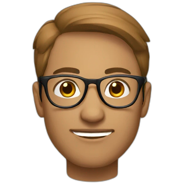 a light brown Pakistani male, with round glasses, tech nerd emoji