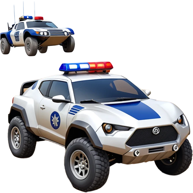 Star Wars’s Range trooper’s police evil darkly night blue Dirty and dented Local Motors Rally Fighter off road race car hot rod meets 2013 scion fr-s trophy truck-style basher flying down a dusty road catching everything (silver wheels) emoji