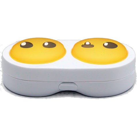 dual compartment screw-top prescription contact lens case emoji