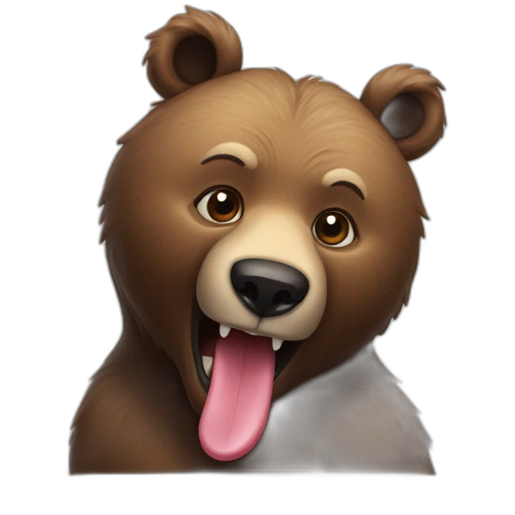 Bear sticking tongue out emoji