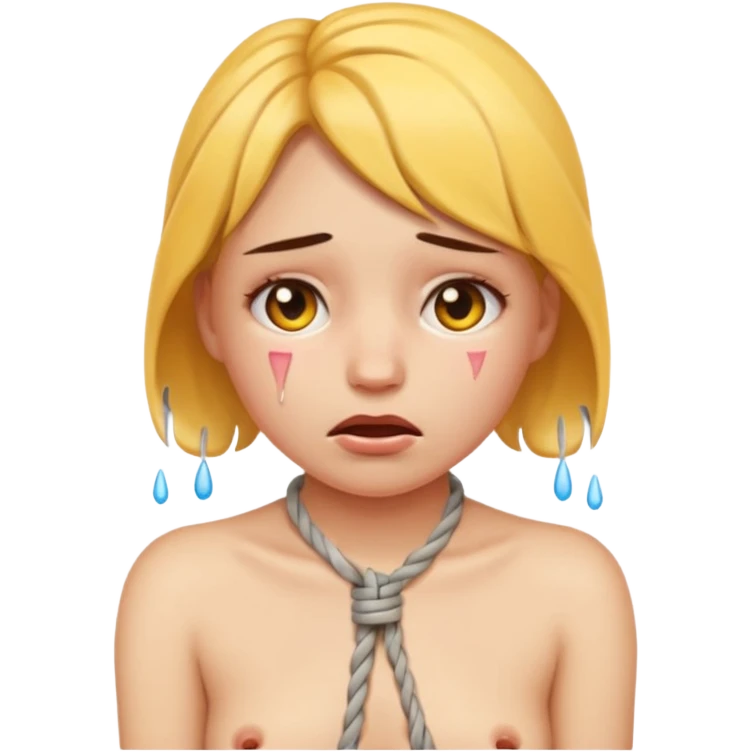 Bdsm girl, emoji, tied up naked emoji
