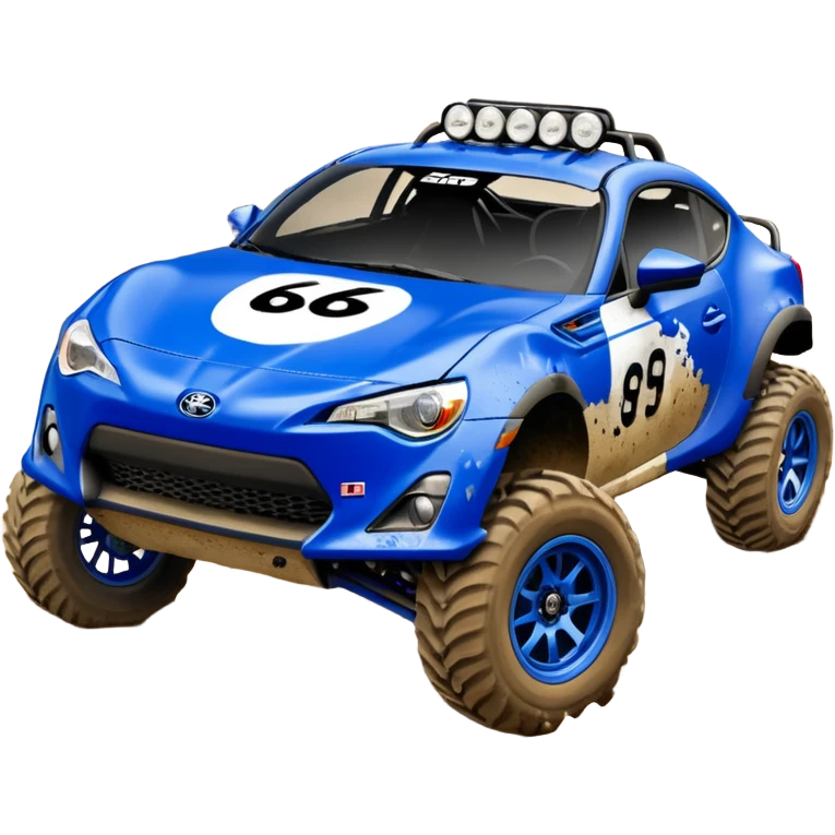 Dirty animal 2013 scion fr-s ultramarine off road 4wd monster Baja dessert stadium racer number 86 with long travel suspension  emoji
