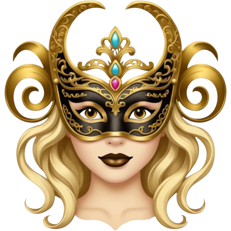 a woman with Masquerade  emoji
