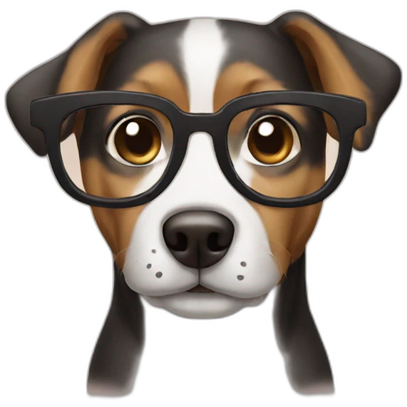 dog with glasses emoji