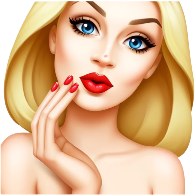 Beautiful woman blowing kiss emoji