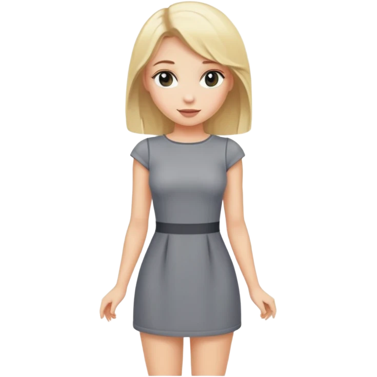 Blonde girl in grey mini dress emoji