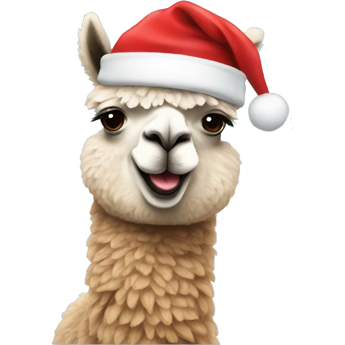 Alpaca with a christmas hat emoji