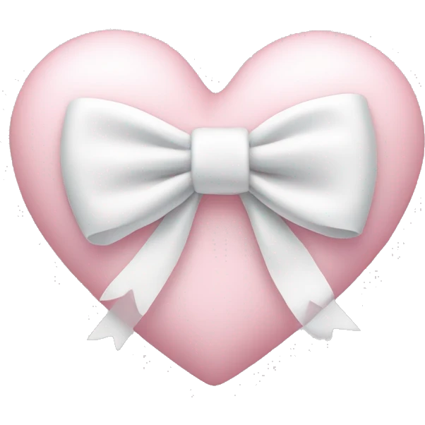 Pastel pink heart with white bow emoji