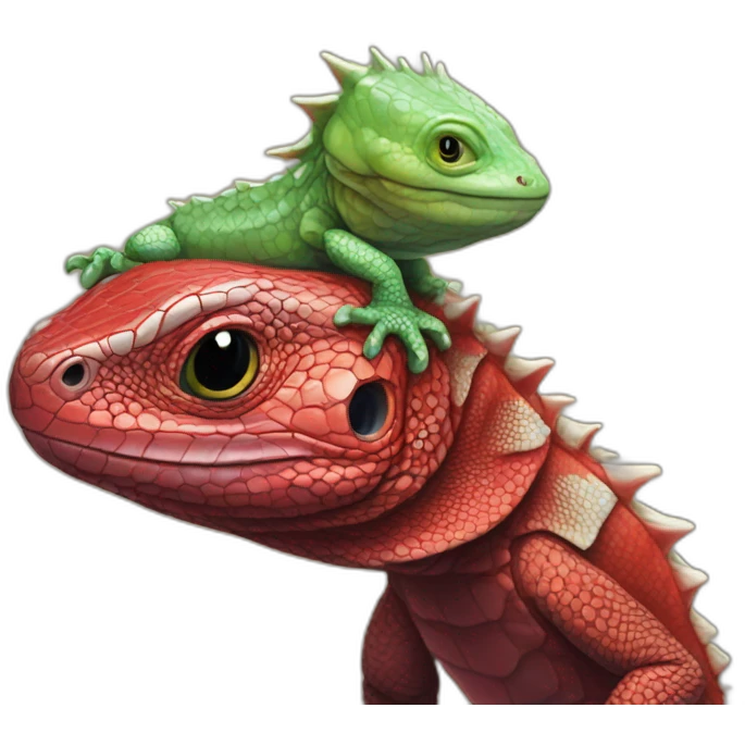 red fatneck tegu lizard with elon musk emoji