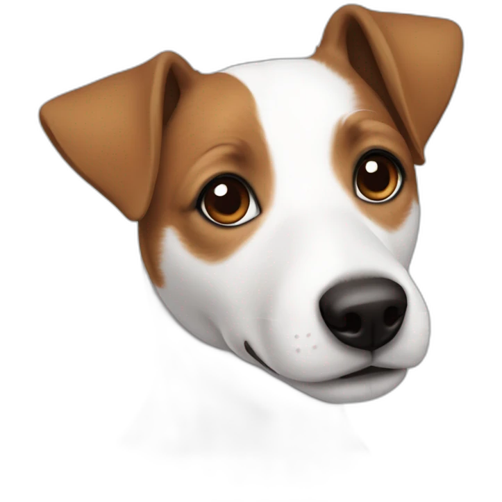female jack russell, white face and brown ears emoji