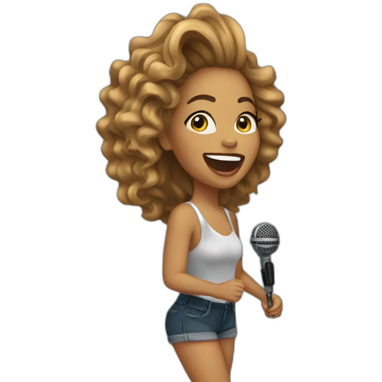 beyonce-singing-with-microphone emoji