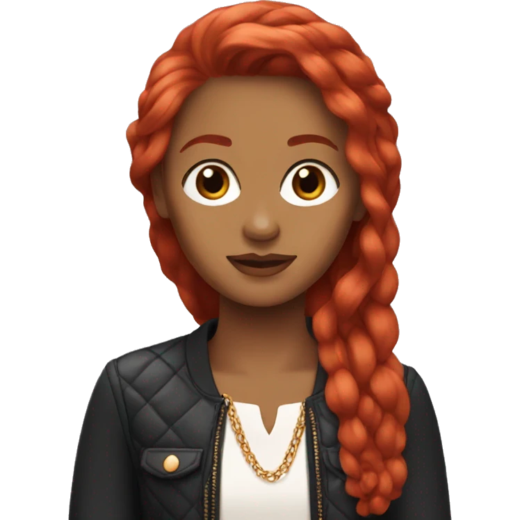 Chanel red head long hair emoji