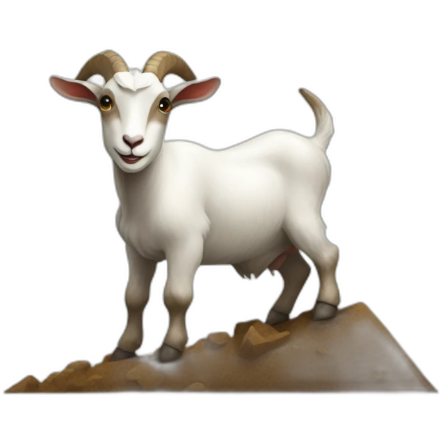 Goat climbing a dig emoji