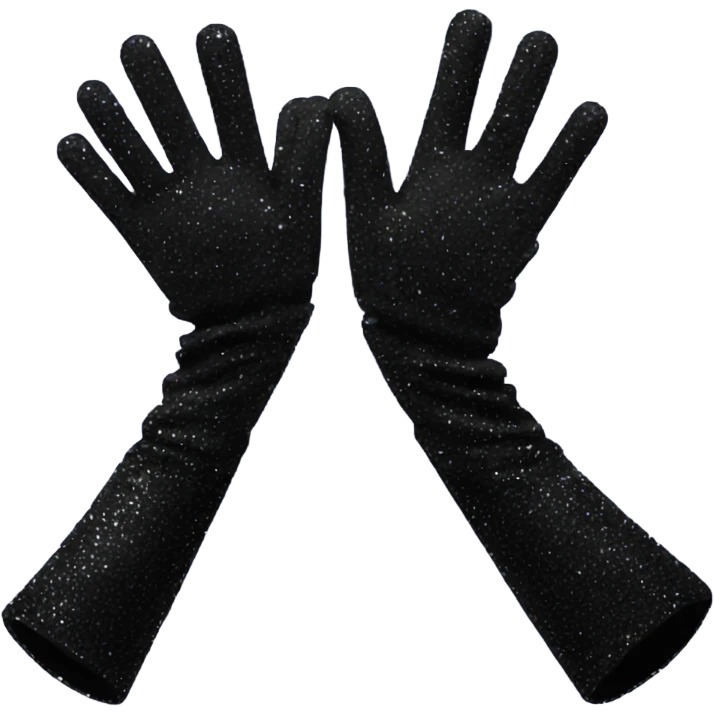 black sparkly long gloves emoji