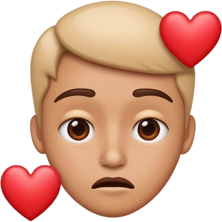 Confused face with hearts emoji