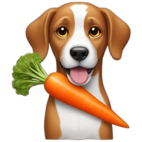 dog holding carrot emoji