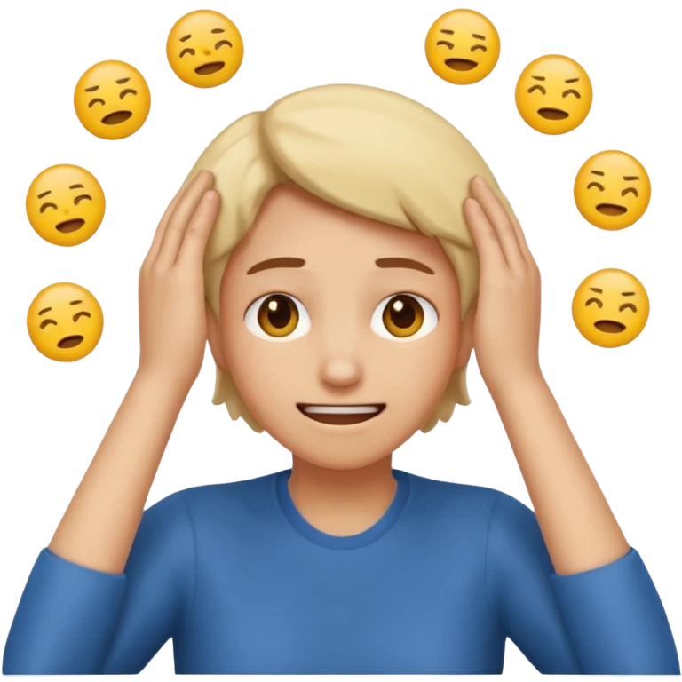frustrated face with hands on head, lose emoji emoji