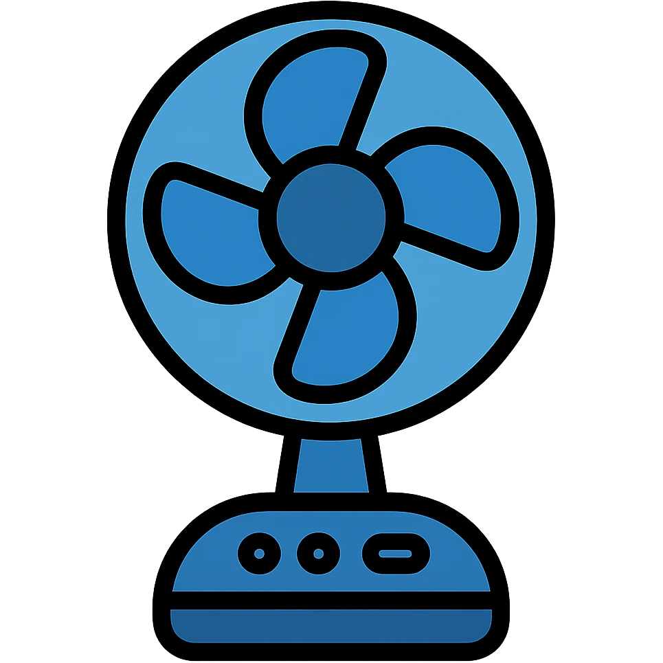 Make the electric fan blue, keep the color outline icon style with clean lines and a modern look, no background. emoji