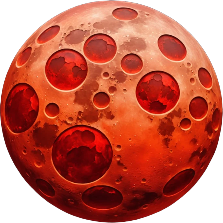 glitter red blood moon emoji