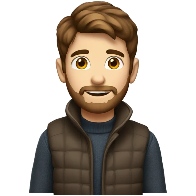 Young Boy developer with brown hair and beard in turtleneck sweater emoji