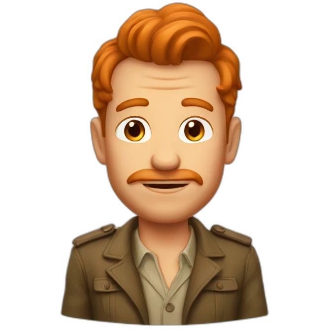 Un homme roux bourré emoji