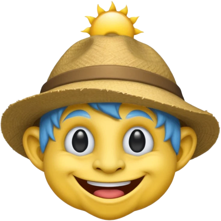 Troll emoji wearing a hat in the sun emoji