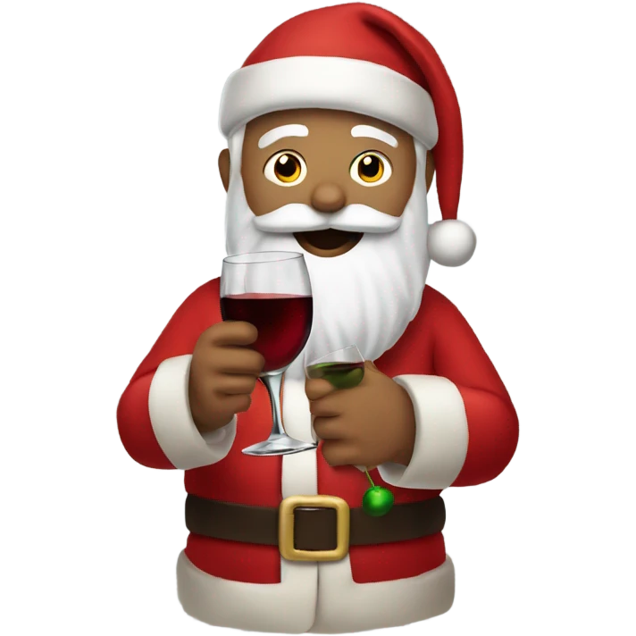 Santa drinking wine  emoji