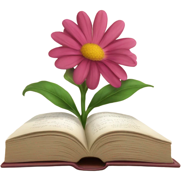 realistic flowers pressing in a book emoji