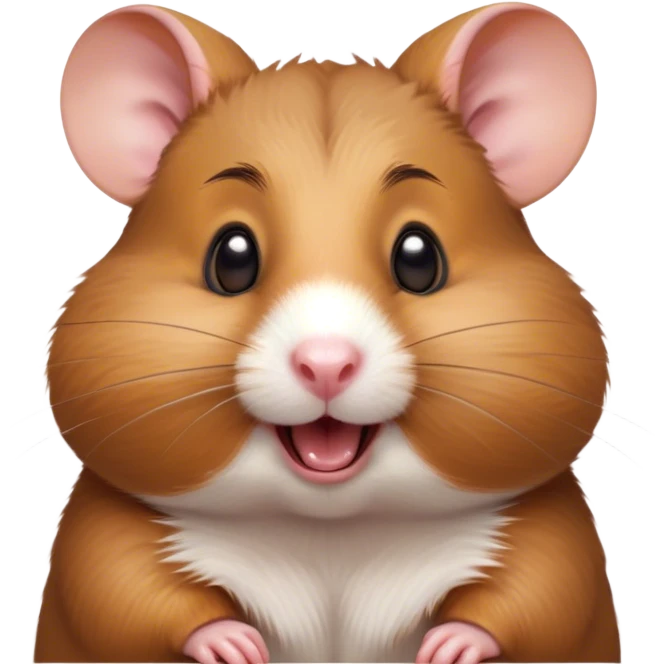 Cinematic Comical Brown Hamster Portrait Emoji, Head tilted dramatically with an exaggeratedly amused expression, featuring a striking rich brown fur with a playful shine, wide, expressive dark eyes filled with humorous disbelief, Simplified yet hilariously expressive features, highly detailed, glowing with a slightly sassy glow, high shine, dramatic yet playful, stylized with an air of cheeky mischief, bright and endearing, soft glowing outline, capturing the essence of a spirited and over-the-top hamster, so meme-worthy it feels like it could side-eye its way into internet fame instantly! emoji