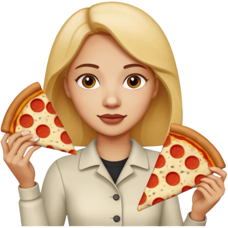 Woman with pizza slice emoji